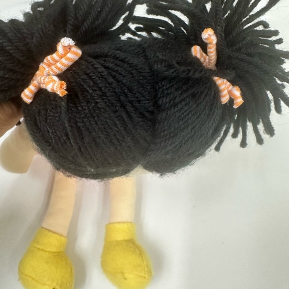 Bunnies by The Bay Baby Doll Black Hair Pink Dot Dress  Yellow Zs 12” Plush - Picture 8 of 9